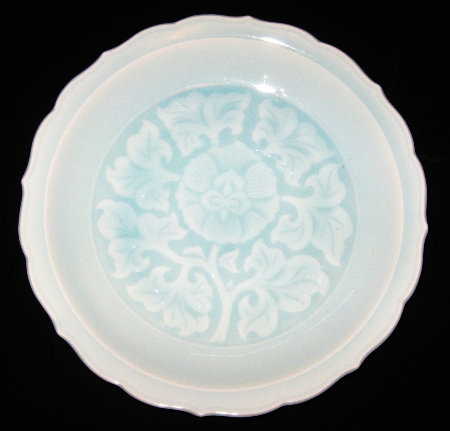 ANTIQUE CHINESE CELADON PORCELAIN BOWL, HAND- WRITING SIGNED- 19TH CENTURY.