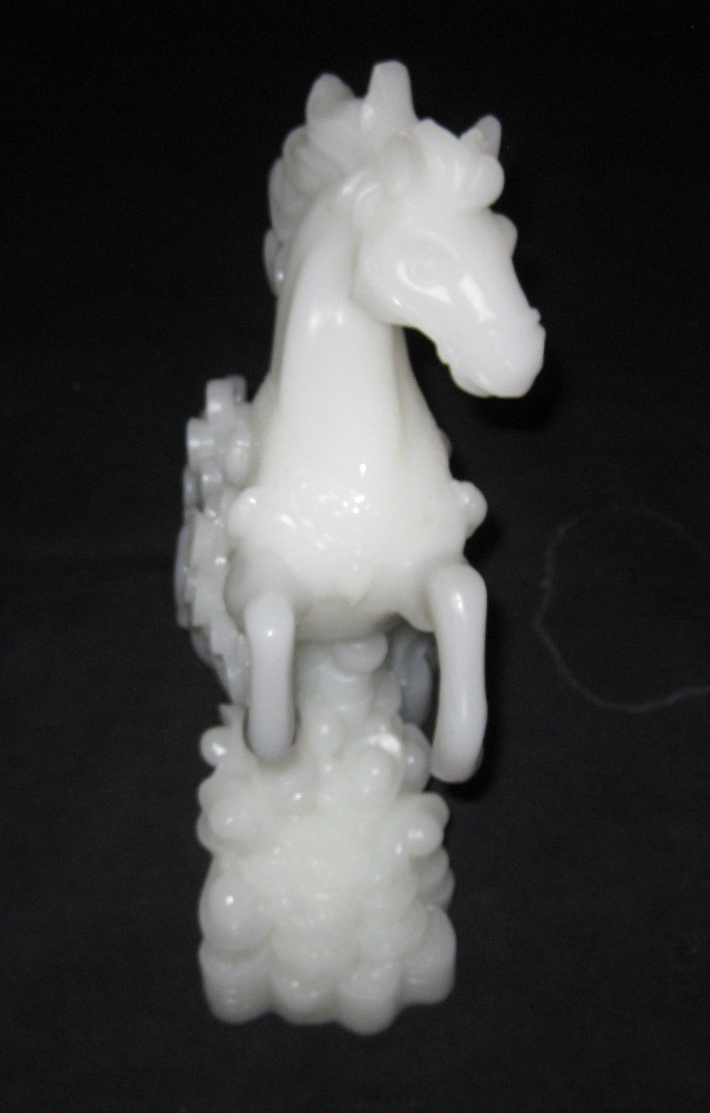 Collectible Chinese Natural Nephrite WhiteJade Horse Feng Sui Lucky Statue, NR.